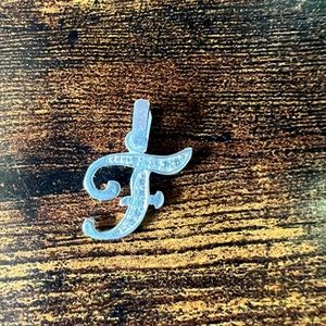 Letter F pendant, silver 925